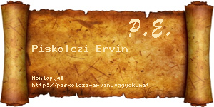 Piskolczi Ervin névjegykártya